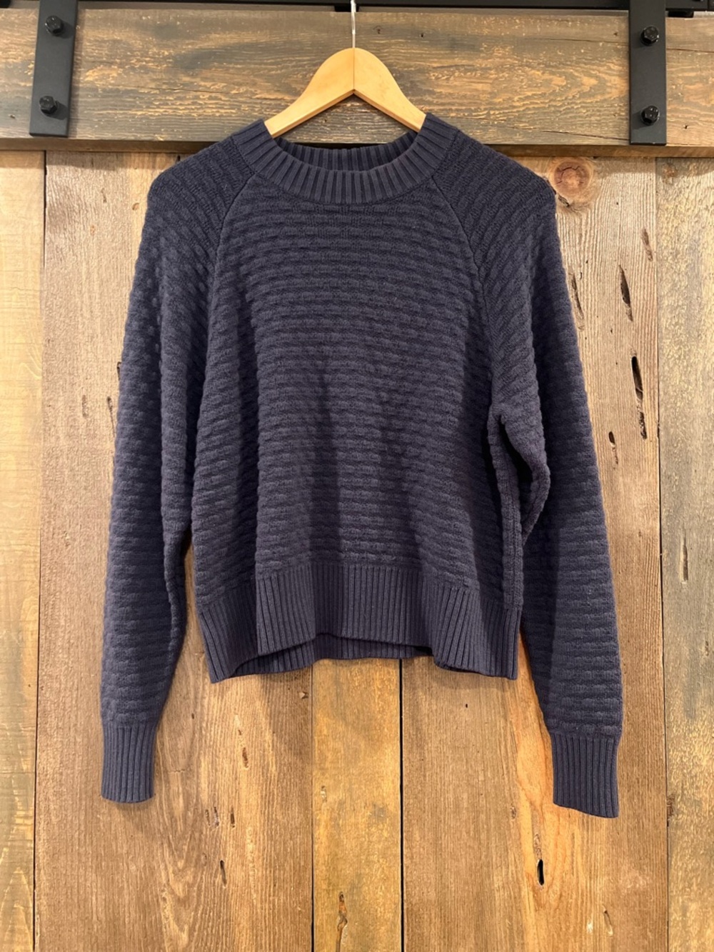 Womens Lululemon Texture Play Crew Sweater Cadet Blue Small